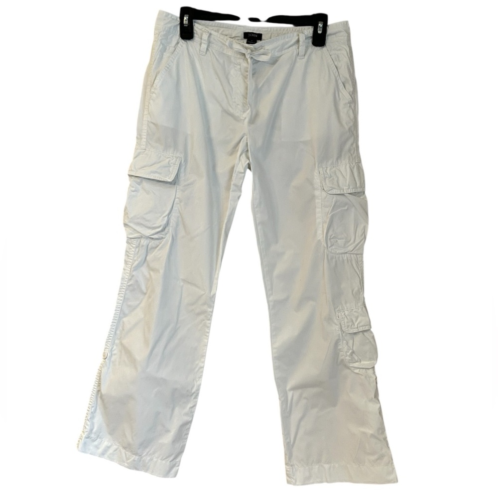 J. Crew White Cargo Pants Favorite Fit Wide Leg size 8